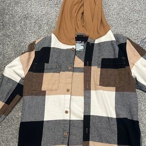 Cat & Jack Multicolor Plaid Shirt with Hood